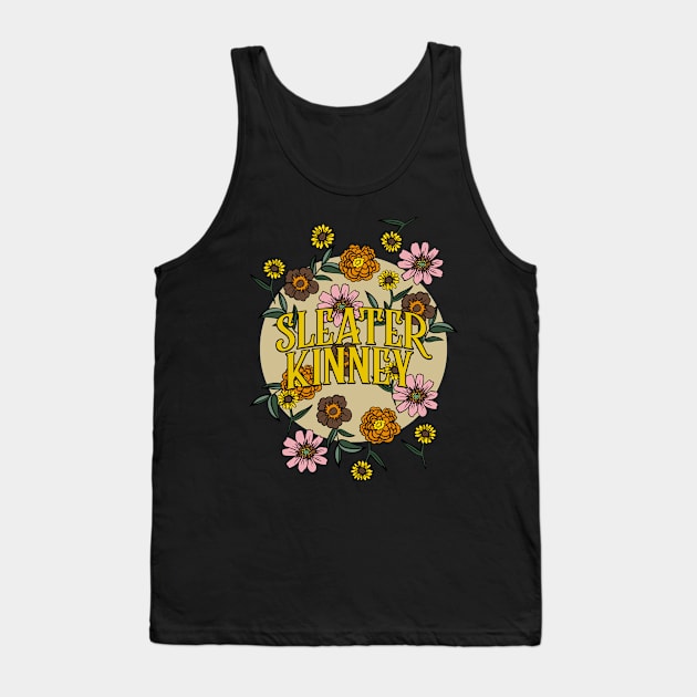 Sleater Kinney Name Personalized Flower Retro Floral 80s 90s Name Style Tank Top by Ancientdistant